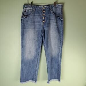 Kancan Womens Taurus High Rise Straight Leg Medium Wash Jeans Size 31